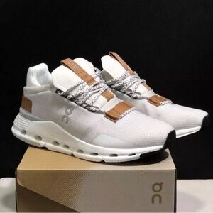 On Cloud Cloudnova Running Shoes White Pearl Brown